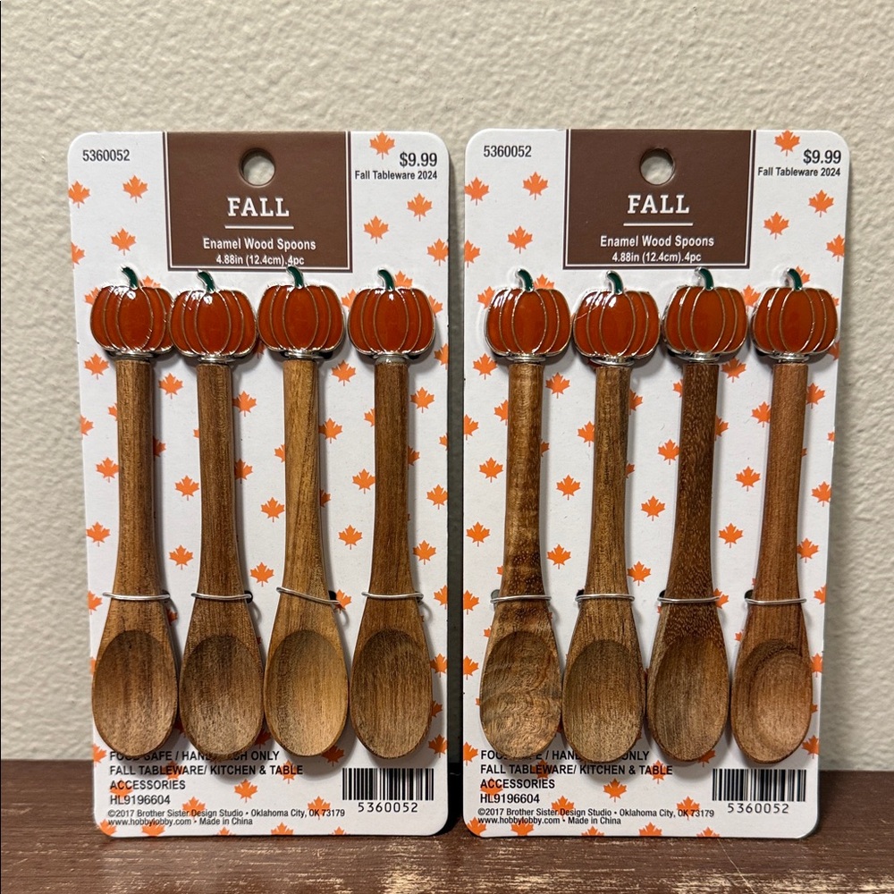 Hobby Lobby Fall Thanksgiving Enamel Wood Spoons